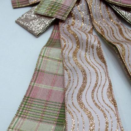 Imagem de Laço Decorativo Aramado Enfeite Ponteira árvore Natal 140cm