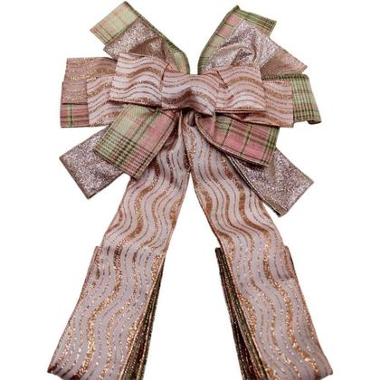 Imagem de Laço Decorativo Aramado Enfeite Ponteira árvore Natal 140cm