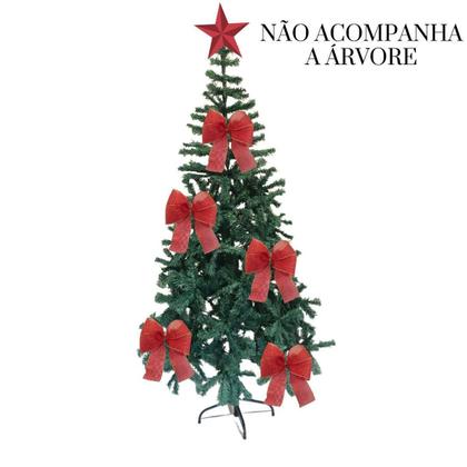 Imagem de Laço Grande Vermelho Telinha Decoração Árvore Natal 18Un