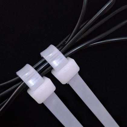 Imagem de Laços com zíper ZC, tamanhos variados, branco transparente, 10, 15, 20, 25 cm, pacote com 400