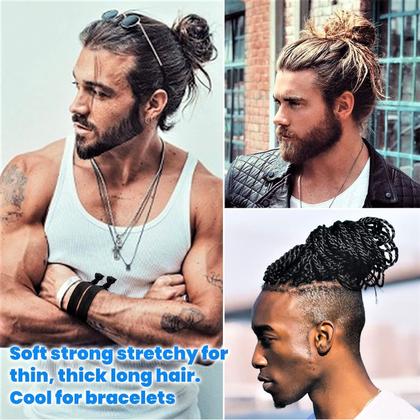 Imagem de Laços de cabelo 79STYLE, tecido elástico com nós sem danos, masculino