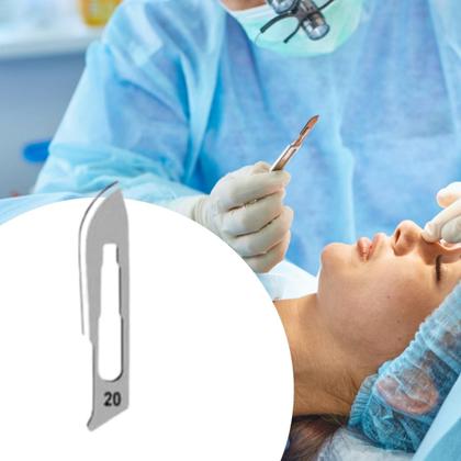 Imagem de Lamina Bisturi Descartavel Aço Carbono N20 Descarpack 100 Un