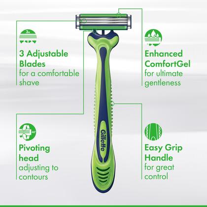 Imagem de Lâmina de barbear descartável Gillette Sensor3 Sensitive masculina x12