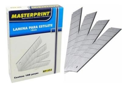 Imagem de Lamina De Estilete Larga 18mm Masterprint Cx C/ 100 Unds