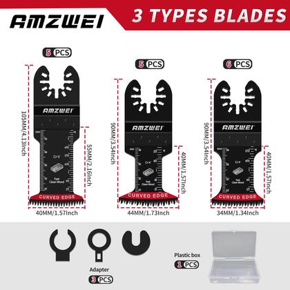 Imagem de Lâmina de ferramenta oscilante AMZWEI Japanese Teeth 16PCS CRV