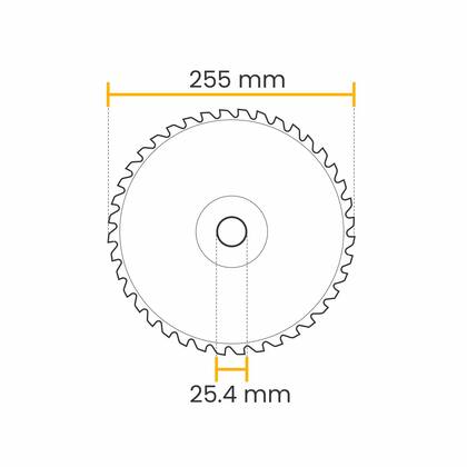 Imagem de Lâmina Disco Serra Corte P/ Roçadeiras 255mm X 25.4mm D-65997