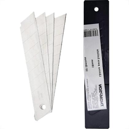 Imagem de Lamina Estilete Larga Thompson 18Mm Com 10 Pecas - Kit C/10 Caixas