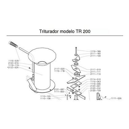 Imagem de Lâmina Faca Intermediária para Triturador TR-200 2111111 TRAPP