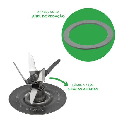 Imagem de Lâmina Liquidificador Inox Compatível Oster 6 Facas