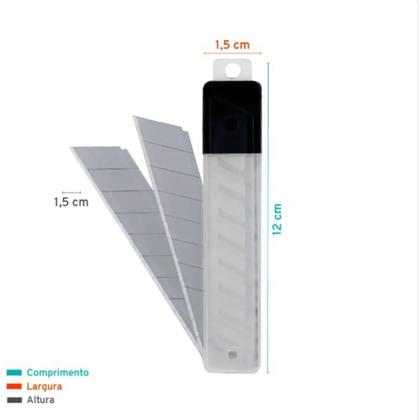 Imagem de Lâmina para Estiletes Largo B4012 18MM - Estojo com 10 Unidades