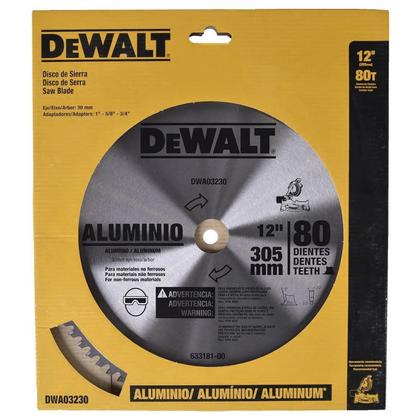 Imagem de Lâmina Serra Esquadria 12" 80 Dentes Aluminio DWA03230 DeWalt 