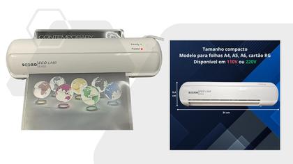 Imagem de Laminadora E Plastificadora 110V 127V A4 Sozo 500w Compact Branco