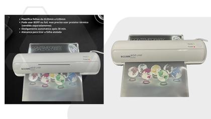 Imagem de Laminadora E Plastificadora 110V 127V A4 Sozo 500w Compact Branco