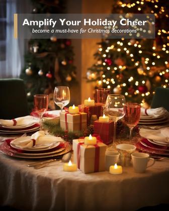 Imagem de Lamp Merrynights Flameless Flameless Tea Light Velas de 1,5 x 3,2 cm