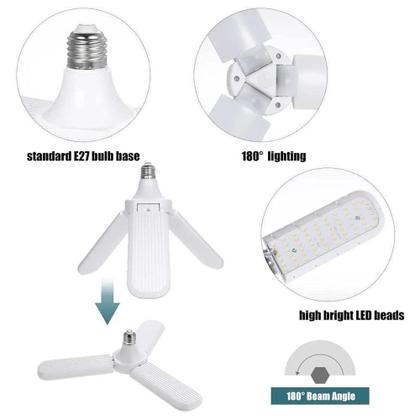 Imagem de Lâmpada 3 Pétala Led 45w Design Ventilador 6500k E27 Branco Frio 027 - ALTOMEX