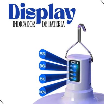 Imagem de Lâmpada 48W de Emergência Led Com Bateria Recarregável Potente Bivolt Qualidade Premium Pesca Trilha