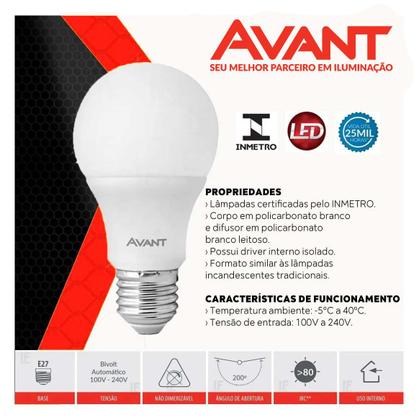 Imagem de Lâmpada 9w Led Pack com 6 Bulbo Soquete Bivolt Branca Fria