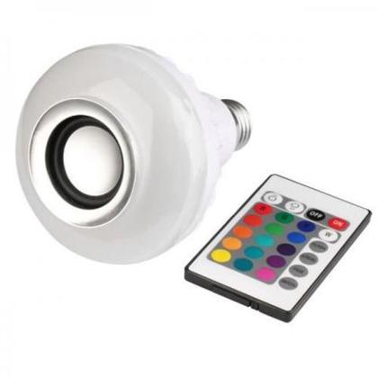 Imagem de Lampada Bluetooth Branca com Caixa de e Som Led Coloridos