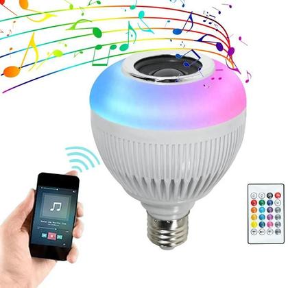 Imagem de Lâmpada Bluetooth Iluminação Led Caixa de Som com Controle Remoto Rgb 12W Music