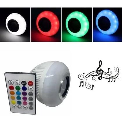 Imagem de Lâmpada Bluetooth Iluminação Led Caixa de Som com Controle Remoto Rgb 12W Music