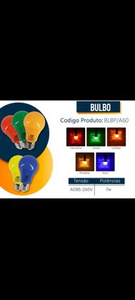 Imagem de Lâmpada Bulbo led biv coloridas 7w E27 A60