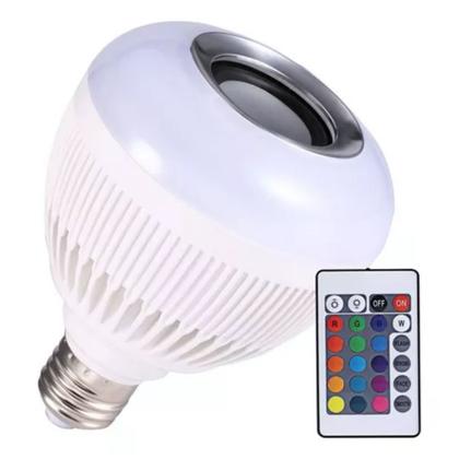 Imagem de Lampada Bulbo Led Musical Bluetooth Rgb 12w Controle Remoto