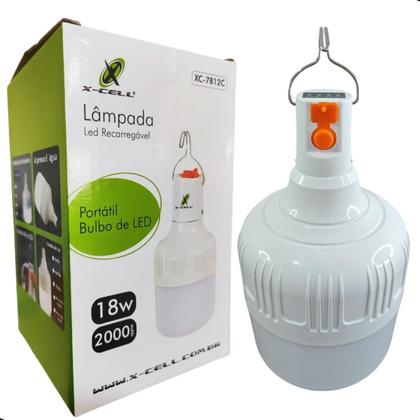 Imagem de Lâmpada Bulbo Recarregável De Emergência Led Luz Usb 18W 3.7v Branca Bivolt Potente