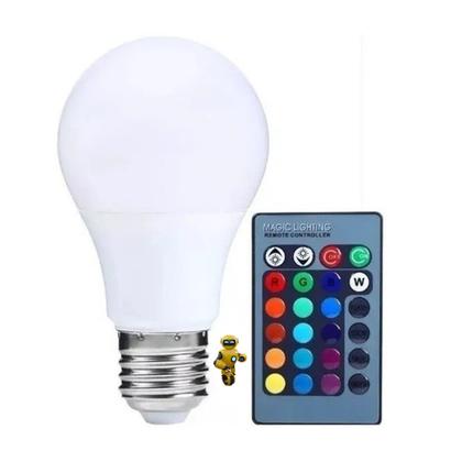Imagem de Lampada Bulbo RGB 16 Cores Decorativa Ambiente Com Controle Remoto 7W
