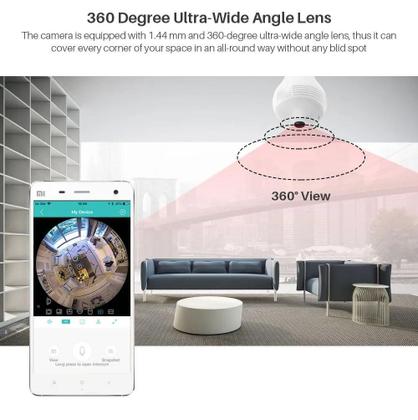 Imagem de Lâmpada Câmera Led Wifi Ip Hd Panorâmica 360º Espiã I