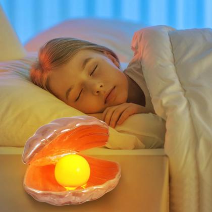 Imagem de Lâmpada de acento IMIKEYA Shell Pearl Light LED portátil rosa