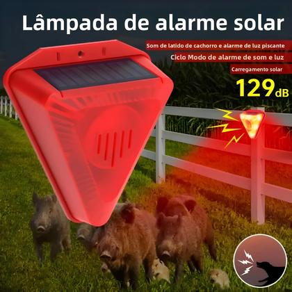 Imagem de Lâmpada De Alarme Solar À Prova d'Água Para Exterior 129dB Sensor De Movimento Sem Fio Detector De
