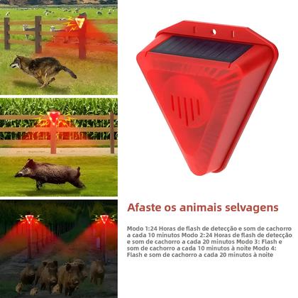 Imagem de Lâmpada De Alarme Solar À Prova d'Água Para Exterior 129dB Sensor De Movimento Sem Fio Detector De