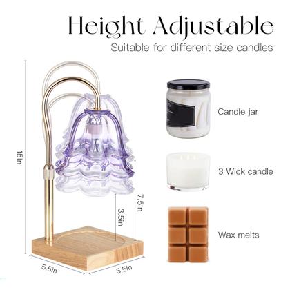 Imagem de Lâmpada de aquecimento de velas Candeldo Purple Flower com temporizador e 2 lâmpadas