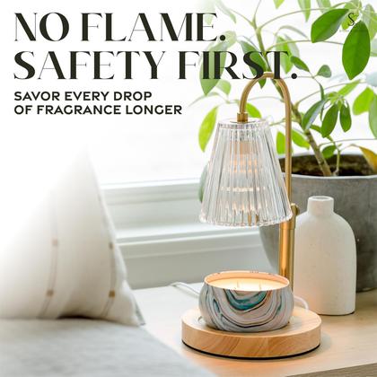 Imagem de Lâmpada de aquecimento de velas STERN & SPLENDID Wood com temporizador e base