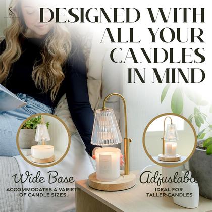 Imagem de Lâmpada de aquecimento de velas STERN & SPLENDID Wood com temporizador e base