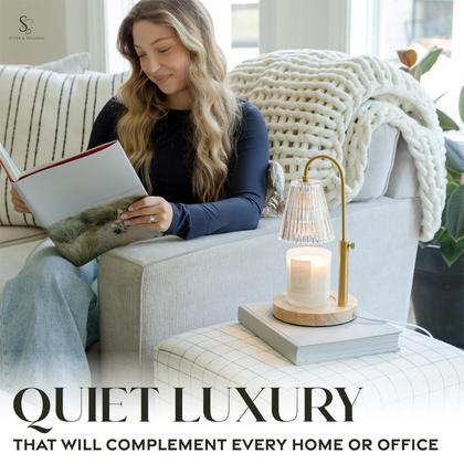 Imagem de Lâmpada de aquecimento de velas STERN & SPLENDID Wood com temporizador e base