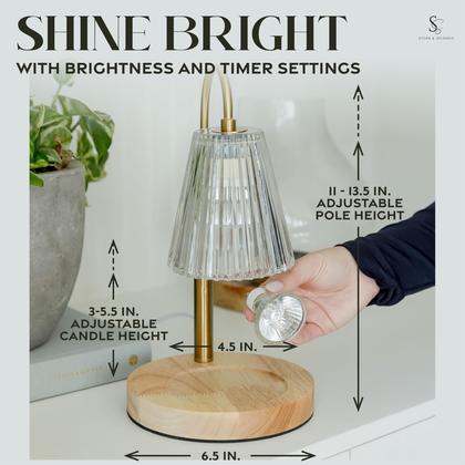 Imagem de Lâmpada de aquecimento de velas STERN & SPLENDID Wood com temporizador e base