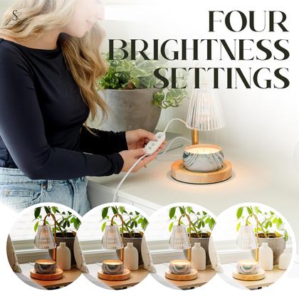 Imagem de Lâmpada de aquecimento de velas STERN & SPLENDID Wood com temporizador e base