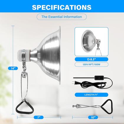 Imagem de Lâmpada de calor e luz de fixação de 150 W Simple Deluxe, pacote com 2