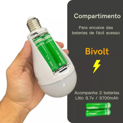 Imagem de Lâmpada de Emergência Bulbo 4 em 1 com 20W de Potência e Função Lanterna Lampada Led 4 Em 1