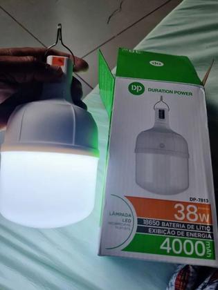 Imagem de Lâmpada de Emergência Led 38W Com Bateria Recarregável USB Potente Com Gancho Bivolt 110/220v