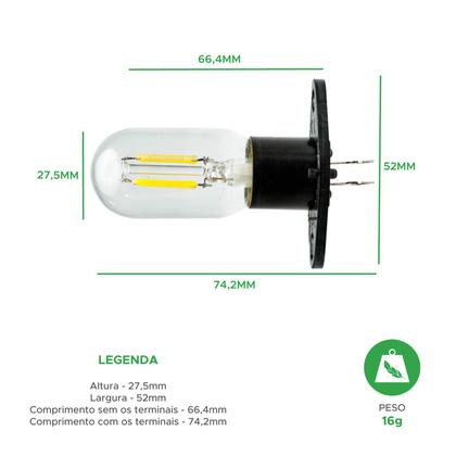 Imagem de Lâmpada De Filamento Led C/ Soquete P/ Microondas 15w - 127v