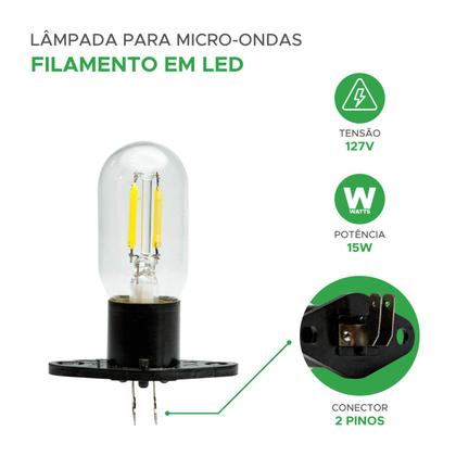 Imagem de Lâmpada De Filamento Led C/ Soquete P/ Microondas 15w - 127v