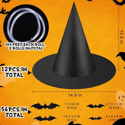 Imagem de Lâmpada de Halloween Joottuan 12 Witch Hats, conjunto de 12 velas LED