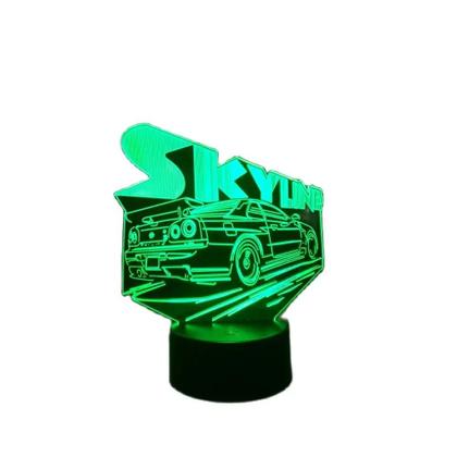 Imagem de Lâmpada De Ilusão 3D De Carro Esportivo Para Quarto Infantil Com Sensor De Toque LED Luz Noturna