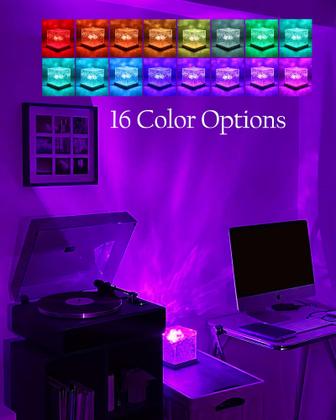Imagem de Lâmpada de lava Deogos Lava Lamp Recarregável Northern Lights Cube