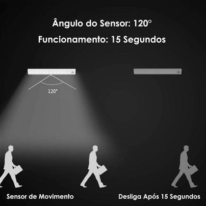Imagem de Lâmpada De Led Com Sensor De Movimento Luminária Emergencial Corredor Banheiro Recarregável