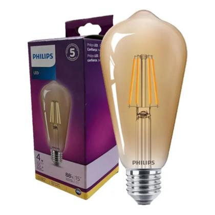 Imagem de Lâmpada de led philips filamento st64 4w 2500k bivolt