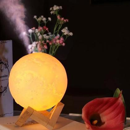 Imagem de Lâmpada De Lua Lunar Ar Humidificador Do Ar 3D Do Led Uso D