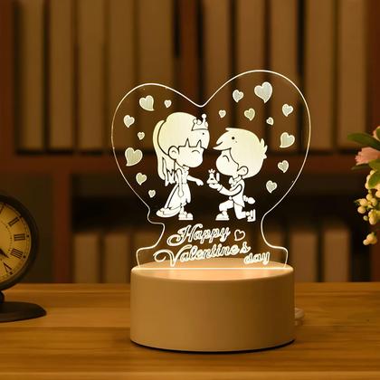 Imagem de Lâmpada de Neon 3D LED USB - Luz Noturna para Quarto e Decoração de Natal